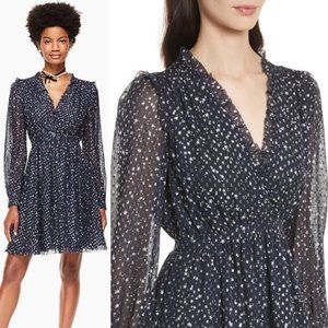 Kate Spade Night Sky Dot Ruffle Fit & Flare Dress